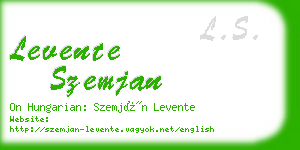 levente szemjan business card